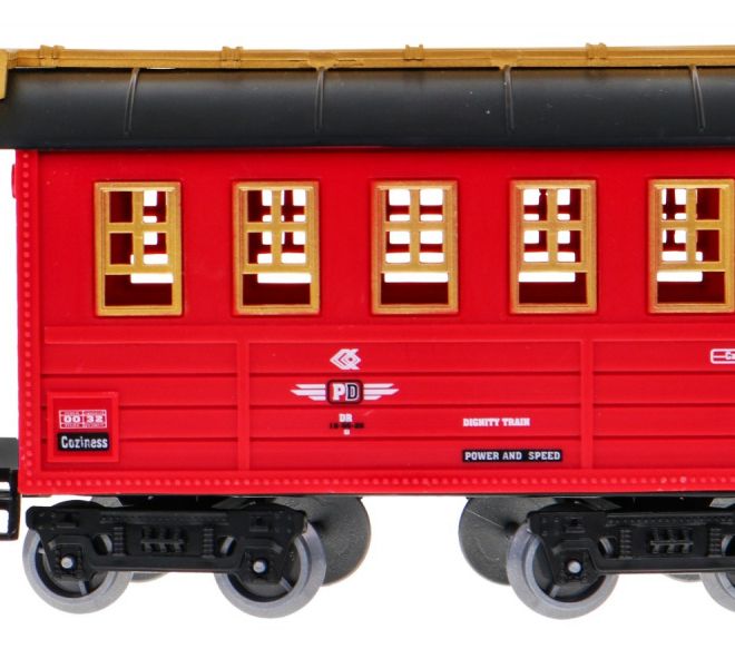 Velký vlak s funkcí kouře pro děti 5+ Skládací koleje + Vlak s vagóny