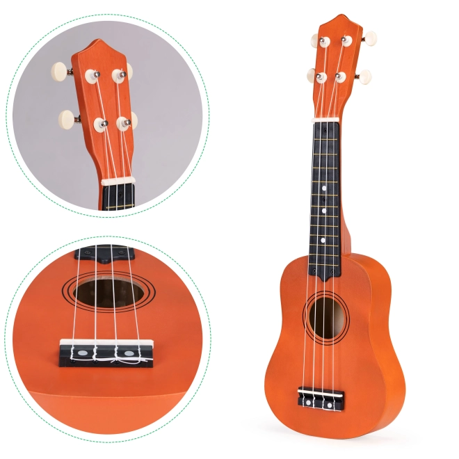 Dětské dřevěné ukulele se 4 nylonovými strunami