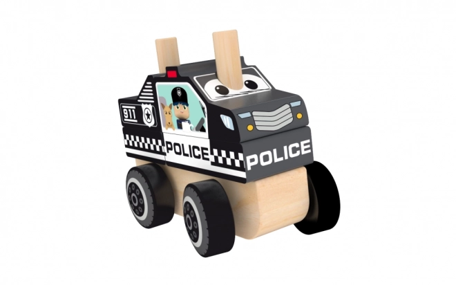 Skládací dřevěné policejní auto pro děti