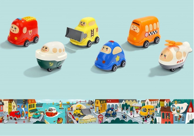 TOP BRIGHT Dřevěné puzzle s hračkou: Buldozer 24 dílků