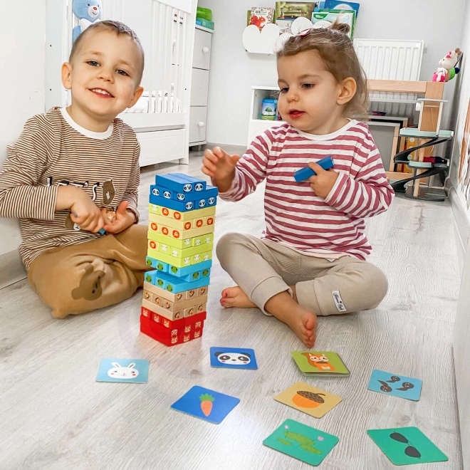 Dřevěná hra Jenga Zvířata TOOKY TOY