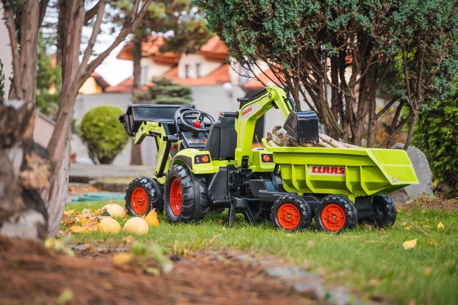 Traktor Claas Axos šlapací - s přední i zadní lžící + valník