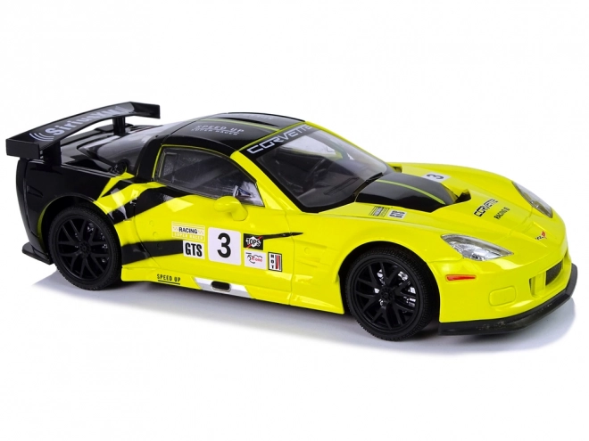 Závodní sportovní auto R/C 1:18 Corvette C6.R žlutá 2.4 G světla