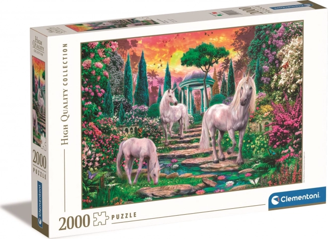 Puzzle Jednorožci v zahradě - 2000 dílků