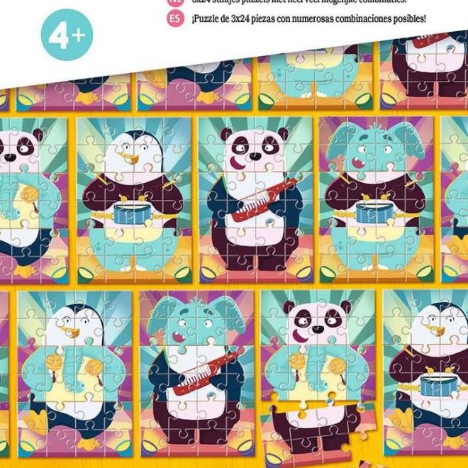 RAVENSBURGER Puzzle Mix&Match: Legrační zvířátka 3x24 dílků