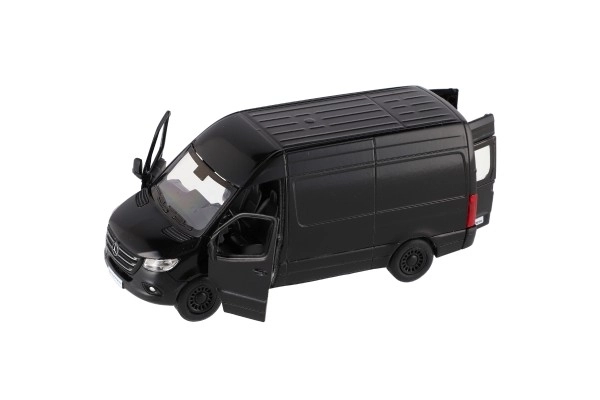 Auto/dodávka Kinsmart Mercedes-Benz Sprinter 1:48 kov/plast 12,5cm na zpětné nat. 4barvy 12ks v boxu