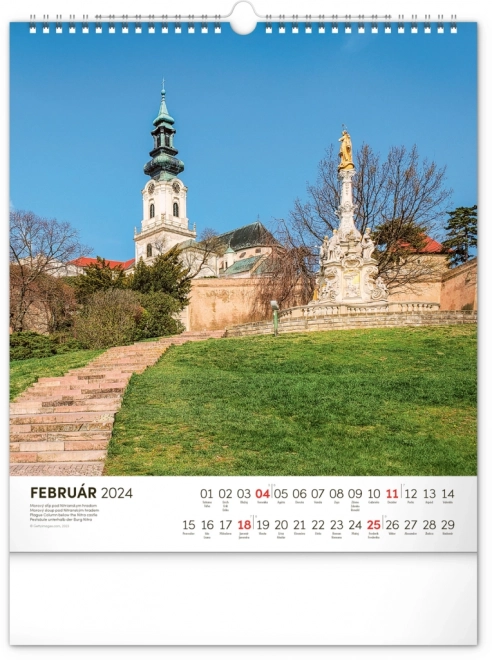 Nástenný kalendár Pamätihodnosti Slovenska 2024, 30 × 34 cm