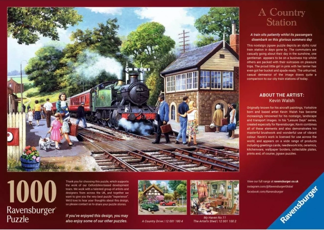 Ravensburger puzzle Vlaková zastávka na venkově 1000 dílků