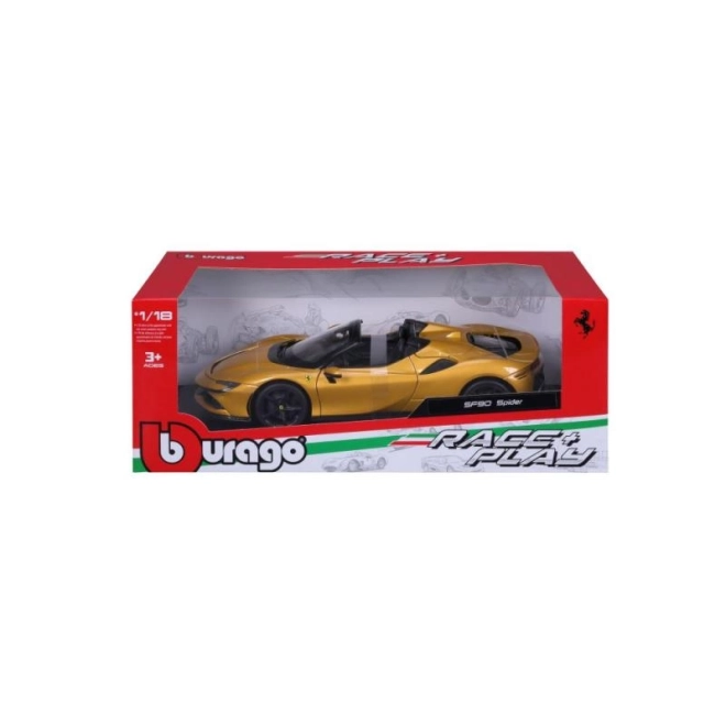 Bburago Ferrari SF90 Spider v měřítku 1:18 - Žlutý