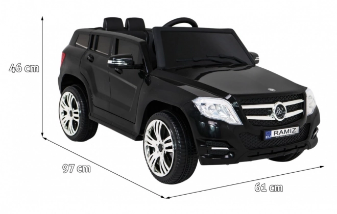 Dětské autíčko City Rider černé + Dálkové ovládání + Nastavení volantu + Pomalý start + MP3 USB + LED dioda