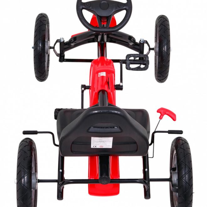 STAR šlapací motokára pro děti 3+ Červená + nastavitelné sedadlo + nafukovací kola