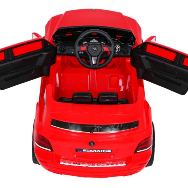 Dětské autíčko City Rider Červené + Dálkové ovládání + Nastavení volantu + Pomalý start + MP3 USB + LED dioda