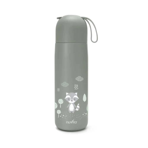 Termoska se silikonovým držákem 400ml, Sage green