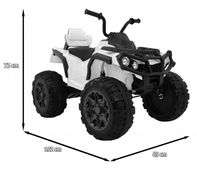 Čtyřkolka ATV 2,4GHz na baterie pro děti Bílá + Dálkové ovládání + Kola EVA + Rádio MP3 + Startování zdarma