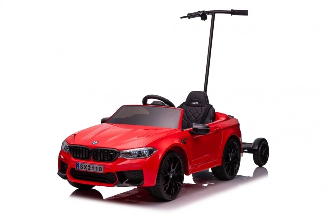 BMW M5 Battery Car with Parents Platform Červeně lakovaný