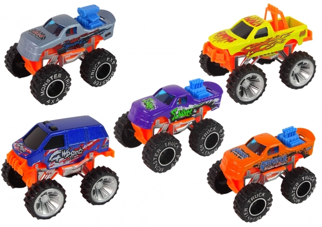 Sada Monster Truck Cars Různé barvy 9 ks.