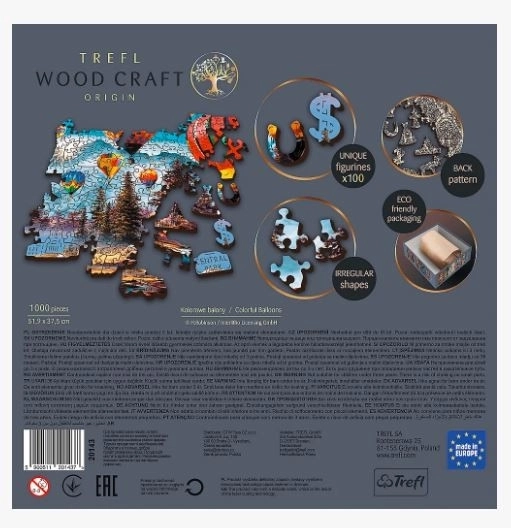 Barevné balóny dřevěné puzzle Trefl Wood Craft Origin