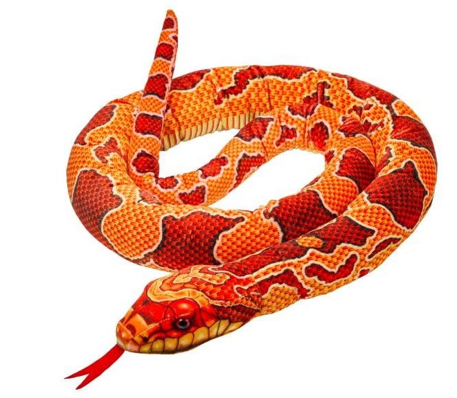 Beppe plyšový had červeno-oranžový 180 cm