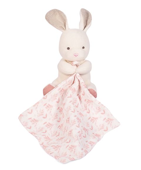 Doudou Plyšový  králiček s růžovou dečkou z  BIO bavlny 15 cm