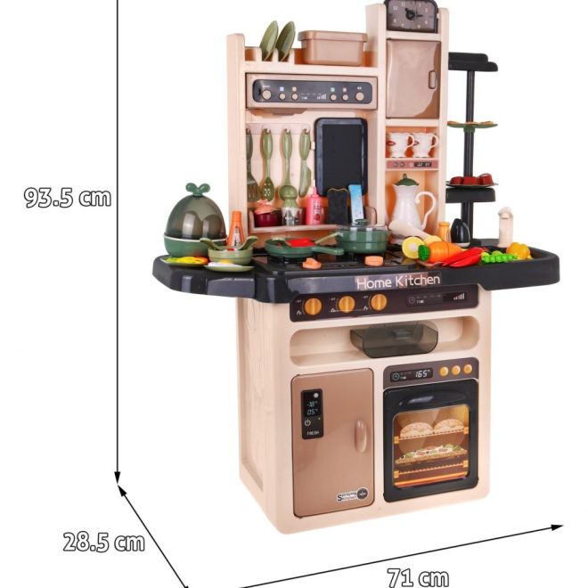 Dětská kuchyňka 3+ Vodovodní kohoutek + Interaktivní hořák s párou + Audio panel 65 el.