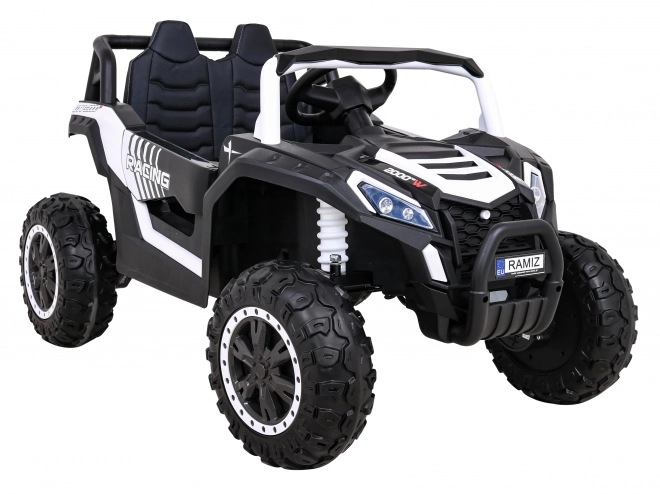 Buggy UTV 2000M závodní auto na baterie + MP3 zvuky světla + dálkové ovládání + pomalý start – Bílé