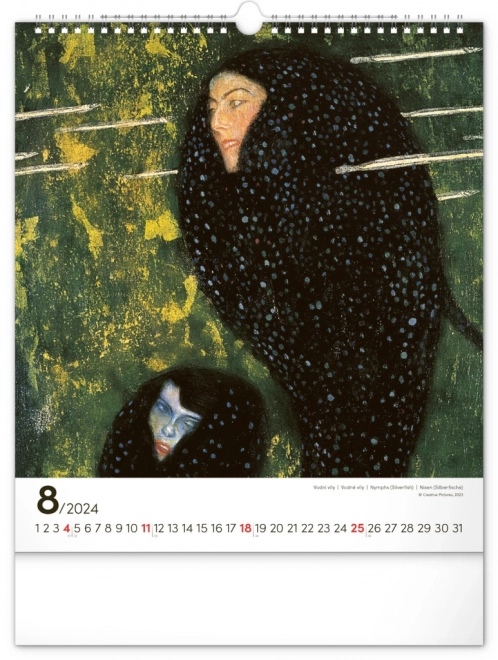 Nástěnný kalendář Gustav Klimt 2024, 30 × 34 cm