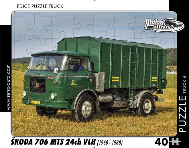 Retroauta puzzle nákladní vůz Škoda 706 MTS