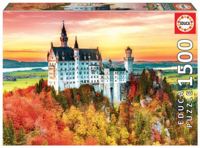 Puzzle 1500 prvků Podzim v Neuschwansteinu Německo