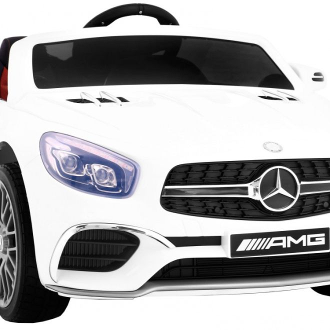 Mercedes AMG SL65 pro děti bílý + dálkové ovládání + nosič zavazadel + nastavování sedadla + MP3 LED + pomalý start