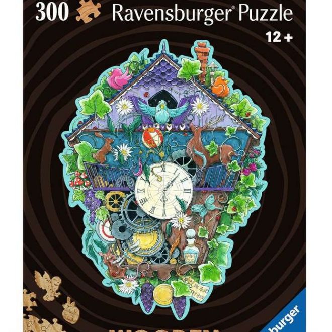 RAVENSBURGER Dřevěné obrysové puzzle Kukačkové hodiny 300 dílků