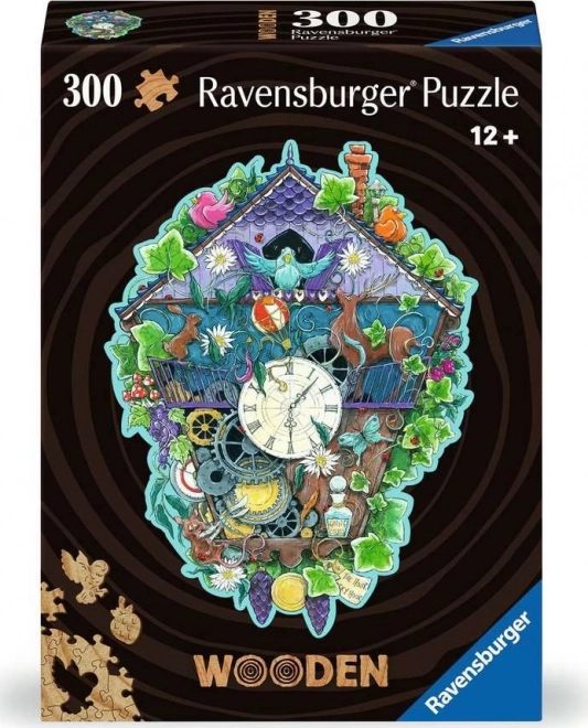 RAVENSBURGER Dřevěné obrysové puzzle Kukačkové hodiny 300 dílků