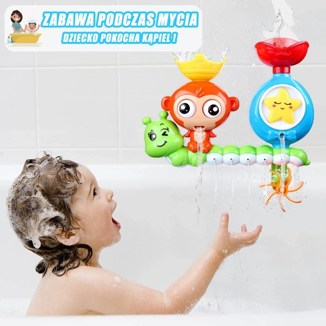 Veselá koupací hračka opička s hrnečkem