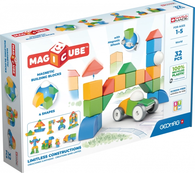 GEOMAG Magnetické kostky Magicube Shapes - Svět 32 dílů