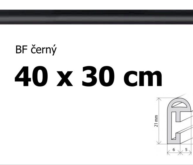 BFHM Plastový rám 40x30cm - černý
