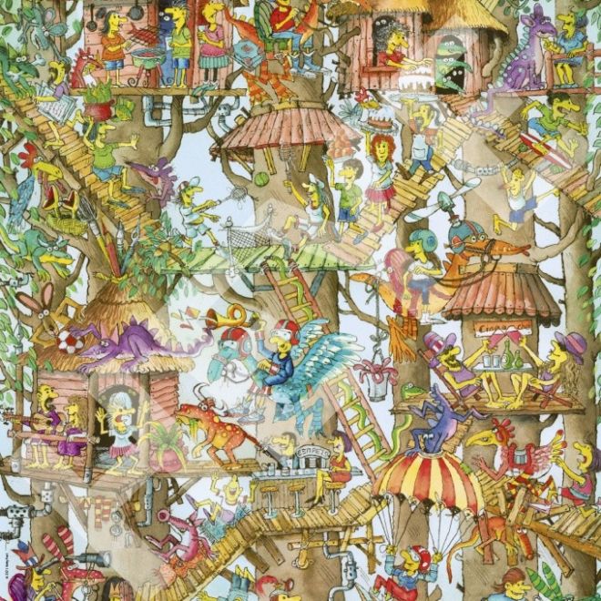 Puzzle 1000 prvků Stromové domy
