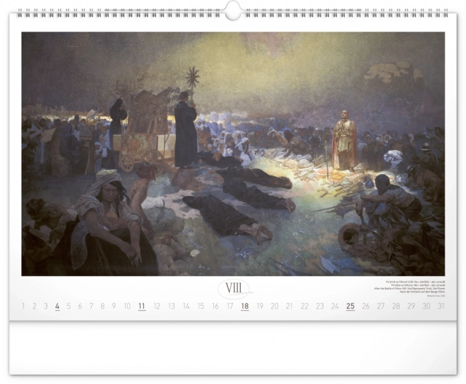 Nástěnný kalendář Slovanská epopej – Alfons Mucha 2024, 48 × 33 cm