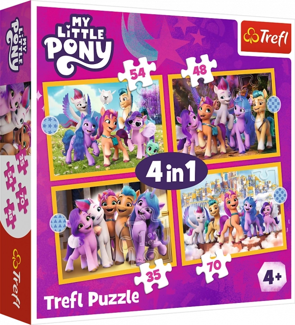 TREFL Puzzle My Little Pony: Seznamte se s poníky 4v1 (35,48,54,70 dílků)