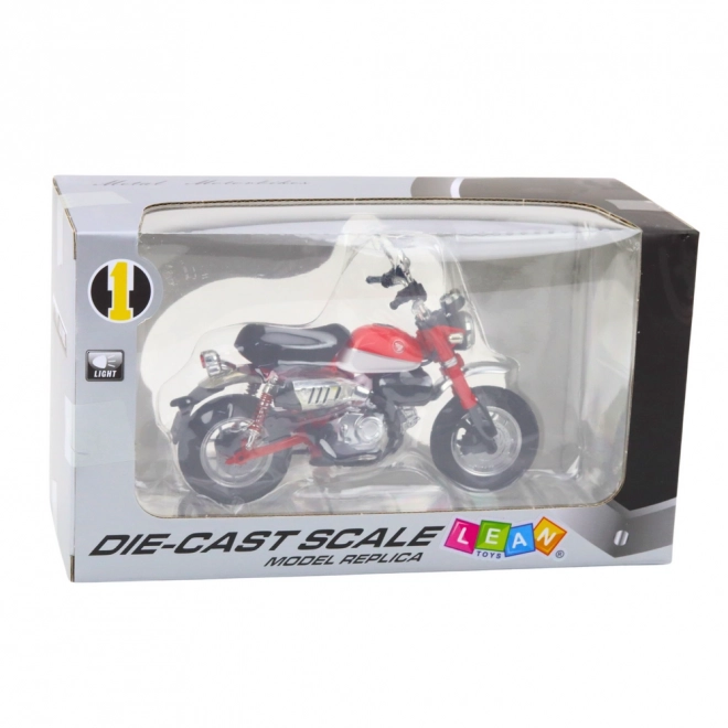 Motocykl retro kovový červený 1:12