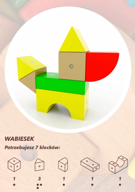Dřevěné magnetické kostky WABI, 20 kusů