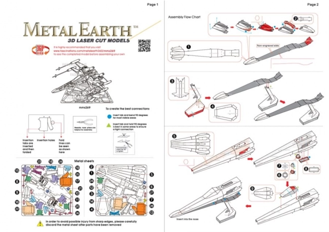 METAL EARTH 3D puzzle Star Wars: Poe Dameron's X-Wing Fighter