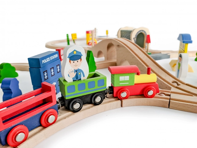 Dřevěný vláček 69ks Ecotoys