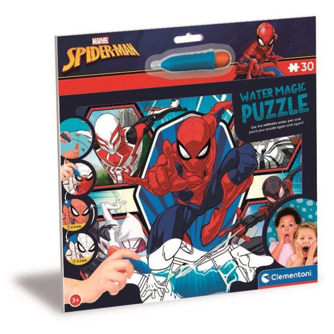 CLEMENTONI Puzzle s malováním vodou Water Magic: Spiderman 30 dílků