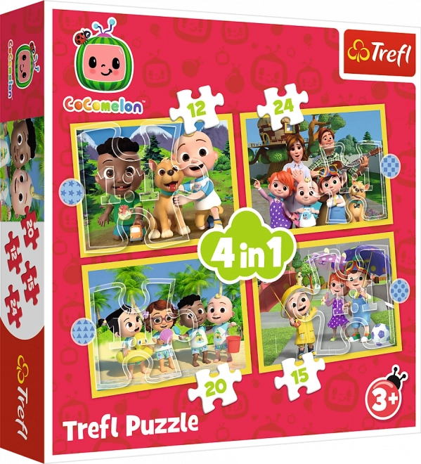 TREFL Puzzle Cocomelon: Seznamte se 4v1 (12,15,20,24 dílků)