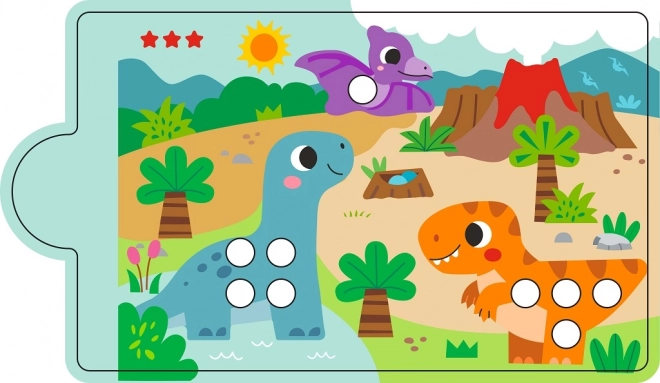 Magnetická hra třídění barev s dinosaurem