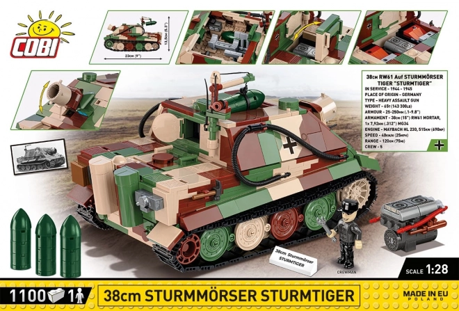 COBI 2585 II WW 38 cm Sturmmorser Sturmtiger, 1:28, 1100 k, 1 f