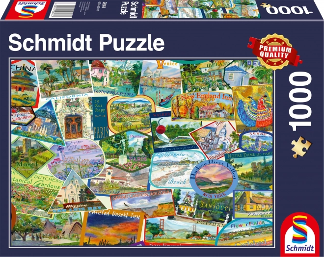 Puzzle samolepky z cest 1000 dílků