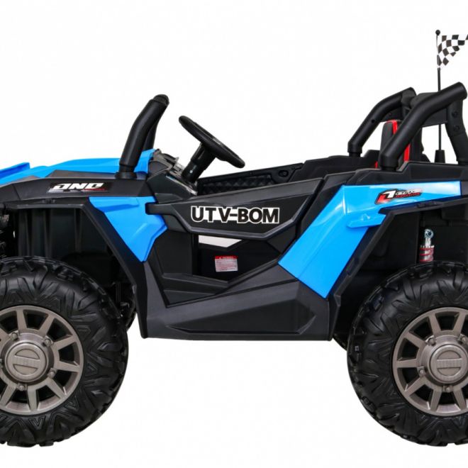 Dětská buggy Racer Blue + pohon 4x4 + dálkové ovládání + pomalý start + nosič zavazadel + EVA + LED MP3