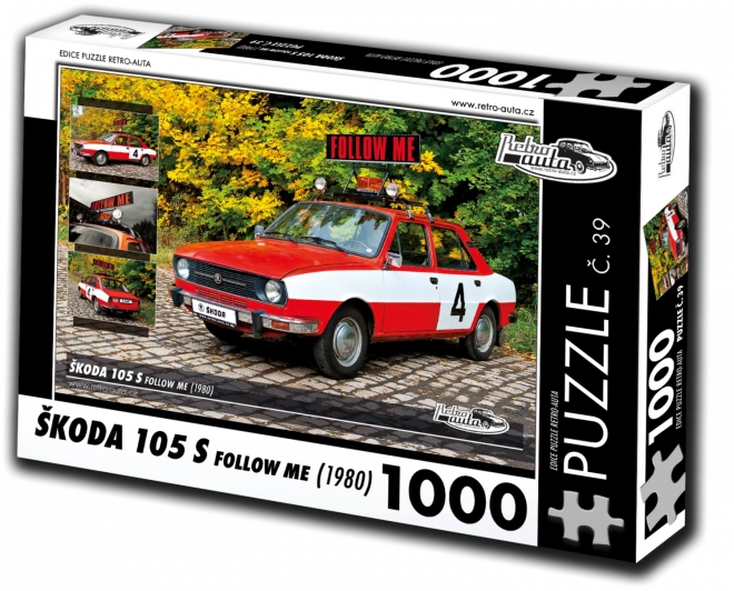 RETRO-AUTA Puzzle č. 39 Škoda 105 S Follow Me (1980) 1000 dílků