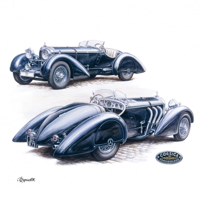 Poznámkový kalendář Classic Cars – Václav Zapadlík, 2025, 30 × 30 cm