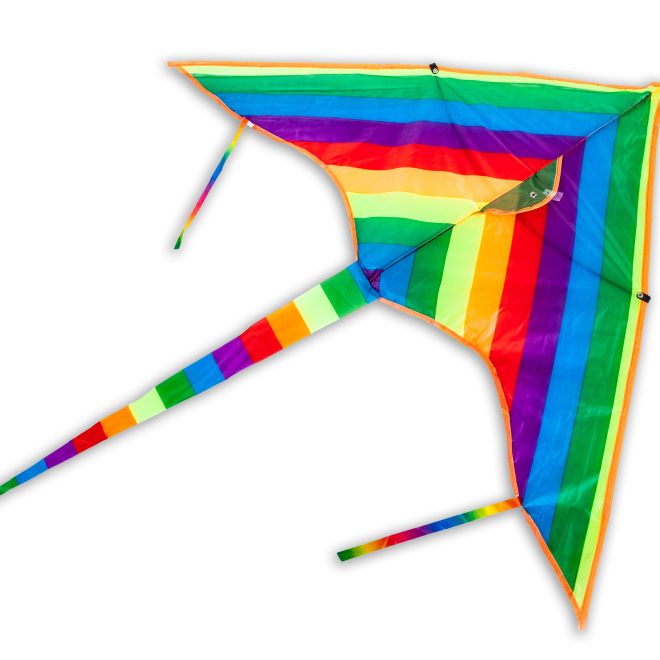 Létající velký trojúhelníkový duhový drak 57 x 85 cm